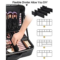 Relavel Makeup Case Large Makeup Bag Professional Train Case 165 Inches Travel Cosmetic Organizer Brush Holder Waterproof Makeu