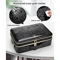 Relavel Makeup Case Large Makeup Bag Professional Train Case 165 Inches Travel Cosmetic Organizer Brush Holder Waterproof Makeu