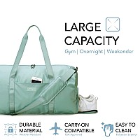 Jadyn 22 Womens Large Duffelweekender Bag With Shoe Pocket Travel Bag Sage Green