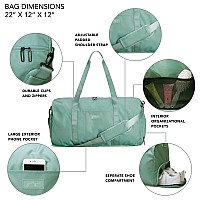 Jadyn 22 Womens Large Duffelweekender Bag With Shoe Pocket Travel Bag Sage Green