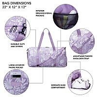 Jadyn 22 Womens Large Duffelweekender Bag With Shoe Pocket Travel Bag Dusty Lavender