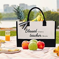 Topdesign Inspirational Canvas Tote Bag For Women Teacher Professor Mentor Personalized Teacher Appreciation Week Gifts Birt