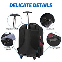 Lovevook Rolling Backpack Laptop Backpack With Wheels Waterproof Travel Backpack For Men Carry On Luggage Business Backpack Fit