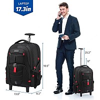 Lovevook Rolling Backpack Laptop Backpack With Wheels Waterproof Travel Backpack For Men Carry On Luggage Business Backpack Fit