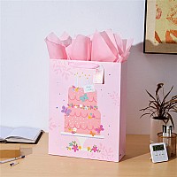 Suncolor 2 Pack 16 Extra Large Gift Bags With Tissue Paper For Girls Birthday Party Bags