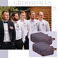 Eccliy 6 Set Groomsmen Gifts Men Toiletry Bags Mens Travel Shaving Kit Bag Bathroom Bag Water Resistant Toiletry Case For Weddi