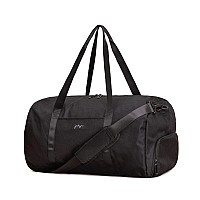 Jadyn 22 Womens Large Duffelweekender Bag With Shoe Pocket Travel Bag Black