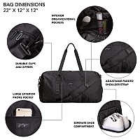 Jadyn 22 Womens Large Duffelweekender Bag With Shoe Pocket Travel Bag Black