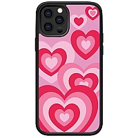 Mokens Compatible With Iphone 11Pro Cute Love Heart Pink Aesthetic Phone Case Slim Soft Protective Phone Case For Girls Womens