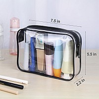 Wedama Tsa Approved Toiletry Bag Cosmetic Bags 4 Pack With Zipper Carry On Airline Airport Travel Accessories Pvc Makeup Bags