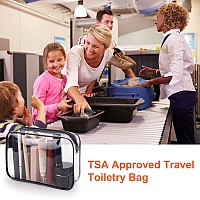 Wedama Tsa Approved Toiletry Bag Cosmetic Bags 4 Pack With Zipper Carry On Airline Airport Travel Accessories Pvc Makeup Bags