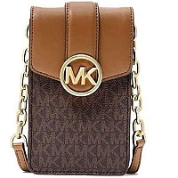 Michael Kors Carmen Small Logo Smartphone Crossbody Bag Brown