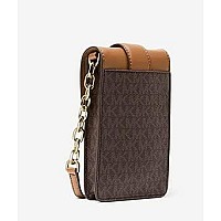 Michael Kors Carmen Small Logo Smartphone Crossbody Bag Brown