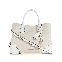 Nine West Brooklyn Jet Set Satchel Beige Logomilk