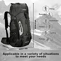 Kingsguard 60L Hiking Backpack Men Women Camping Backpack Waterproof Backpacking Mountaineering Climbing Daypack With Rain Cove