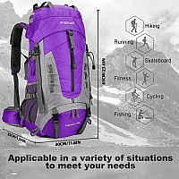 Kingsguard 60L Hiking Backpack Men Women Camping Backpack Waterproof Backpacking Mountaineering Climbing Daypack With Rain Cove