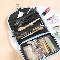 Sxosyo Toiletry Bag For Women Hanging Travel Cosmetic Bags Pu Leather Travelling Accessories Makeup Organizer Waterproof Bathroo