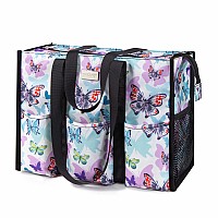 Topdesign Utility Water Resistant Tote Bag With 13 Exterior Interior Pockets Top Zipper Closure Thick Bottom Support Butte