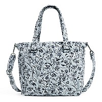 Vera Bradley Womens Cotton Multistrap Shoulder Satchel Purse Perennials Gray Recycled Cotton One Size