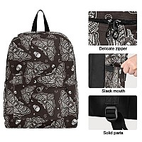 Mnsruu Student Backpack For School Moth Skull Moon Esoteric Laptop Backpack Aesthetic School Bookbags Casual Daypack Backpack Fi