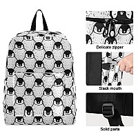 Mnsruu Student Backpack For School Cute Penguin Print Laptop Backpack Aesthetic School Bookbags Casual Daypack Backpack Fits 15