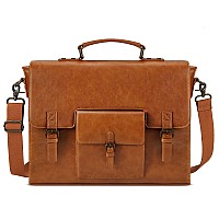 Leather Messenger Bag For Men 156 Inch Waterproof Vintage Leather Laptop Briefcase Large Satchel Shoulder Bag Office Travel Col