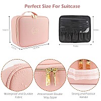 Momira Makeup Train Case With Light Mirror Large Cosmetic Organizer With Doublesided 1X10X Magnifying Foldable Makeup Mirror