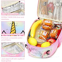 Btoop Lunch Box Kids Girls Insulated Lunch Bag Cute Butterfly Reusable Thermal Meal Cooler Tote Bags With Removable Shoulder Str