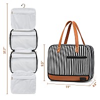 Toiletry Bag For Women Waterresistant Travel Makeup Organizer With Hanging Hook 5 Compartments Large Cosmetic Case For Access