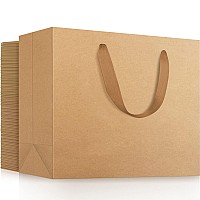 Eusoar Extra Large Gift Wrap Bags 50 Pack 16X6X12 Inches Kraft Paper Bags With Handles Heavy Duty Bags In Bulk For Wedding Gr