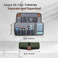 Toiletry Bag for Men, Travel Essentials Travel Toiletry Bag, Water-Resistant Compact Bathroom Roll Organizer for Hygiene, Shaving kit, Gifts for men (5.Army Green(Canvas))