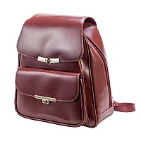 M Series Kendall Leather Business Laptop Tablet Backpack Red