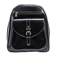 M Series Moline Leather Business Laptop Tablet Backpack Black