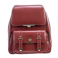 M Series Maryville Leather Business Laptop Tablet Backpack Red