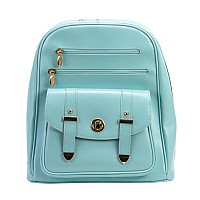 M Series Robbins Leather Business Laptop Tablet Backpack Aqua Blue