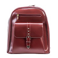 M Series Madison Leather Business Laptop Tablet Backpack Red