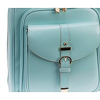 M Series Olympia Leather Business Laptop Tablet Backpack Aqua Blue