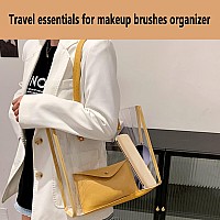 Travel Essentials Makeup Brush Holder, Portable Make Up Brush Organizer Travel Case, Silicone Makeup Brush Bag Small Pouch, Waterproof And Easy To Clean Cosmetic Brush Covers