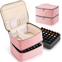 Nail Polish Organizer Case Holds 42 Bottles 15Ml05 Floz Doublelayer Nail Polish Storage With Adjustable Dividers Portabl