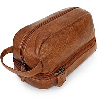 Luxeoria Premium Handmade Leather Toiletry Bags For Men And Women Genuine Leather Dopp Kit And Shaving Bag For Men Travel Cosm