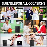 Eusoar Small Black Gift Wrap Bags 50 Pack 59X23X78 Inches Shopping Bags With Handles Bulk Merchandise Retail Wrapping Bags