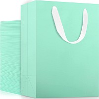 Eusoar Medium Blue Gift Wrap Bags 50 Pack 78X39X11 Inches Shopping Bags With Handles Bulk Merchandise Retail Wrapping Bags F