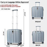 Hanke 16 Inch Carry On Luggage Airline Approved Lightweight Hardside Suitcase With Spinner Wheels Tsa Lock Small Kids Luggag