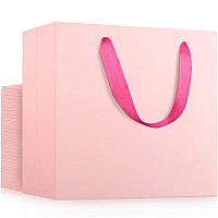 Eusoar Small Pink Gifts Wrap Bags 30 Pack 86X39X7 Inches Shopping Bags With Handles Bulk Party Favor Wrapping Bags For Weddi