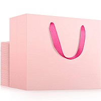 Eusoar Extra Large Pink Gifts Wrap Bags 30 Pack 16X6X12 Inches Shopping Bags With Handles Bulk Retail Wrapping Bags For Weddin