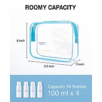 Bagsmart Clear Toiletry Bag 2 Pack Tsa Approved Travel Toiletry Bag Carry On Travel Accessories Bag Airport Airline Quart Size