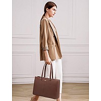 Lovevook Laptop Bag For Women 156 Inch Tote Bags Waterproof Leather Briefcase Computer Women Business Office Work Bagdark Brow