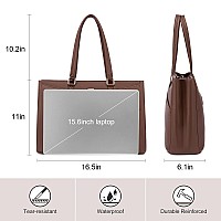 Lovevook Laptop Bag For Women 156 Inch Tote Bags Waterproof Leather Briefcase Computer Women Business Office Work Bagdark Brow