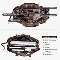 Lovevook Laptop Bag For Women 156 Inch Tote Bags Waterproof Leather Briefcase Computer Women Business Office Work Bagdark Brow