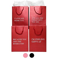 Fay People Birthday Bag 4Pk Red Gift Bags Medium Gift Bags With Tissue Paper Over 15 Design Options For Unusual Funny Gifts